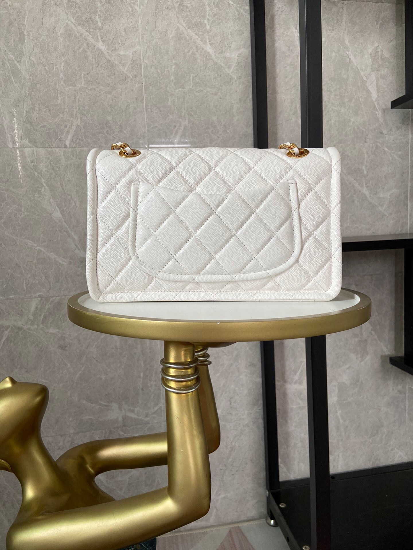 Chanel flap bag Grained Calfskin AS2357 white