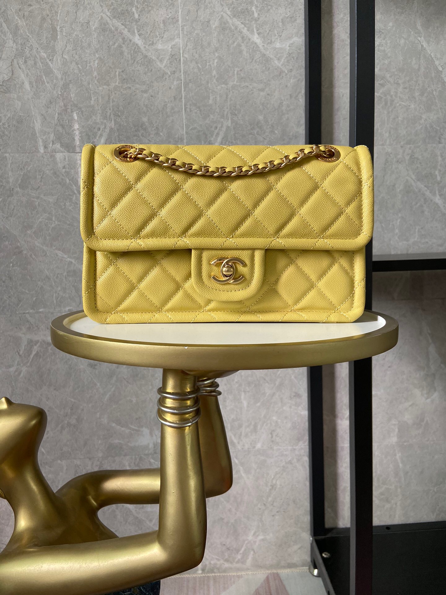 Chanel flap bag Grained Calfskin AS2357 yellow