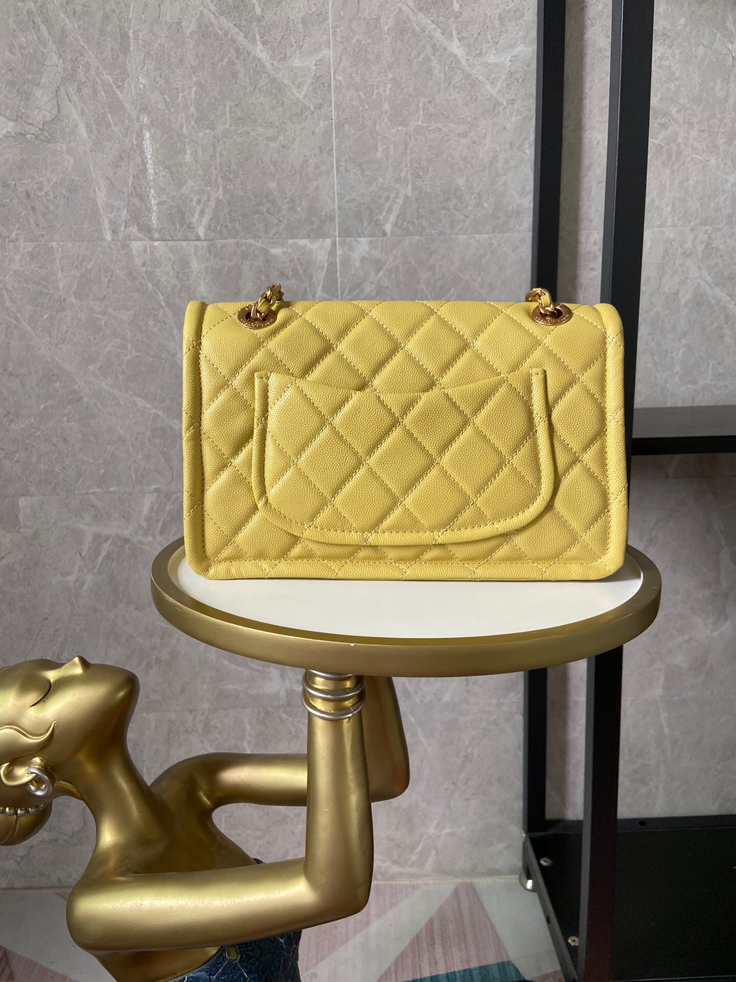 Chanel flap bag Grained Calfskin AS2357 yellow