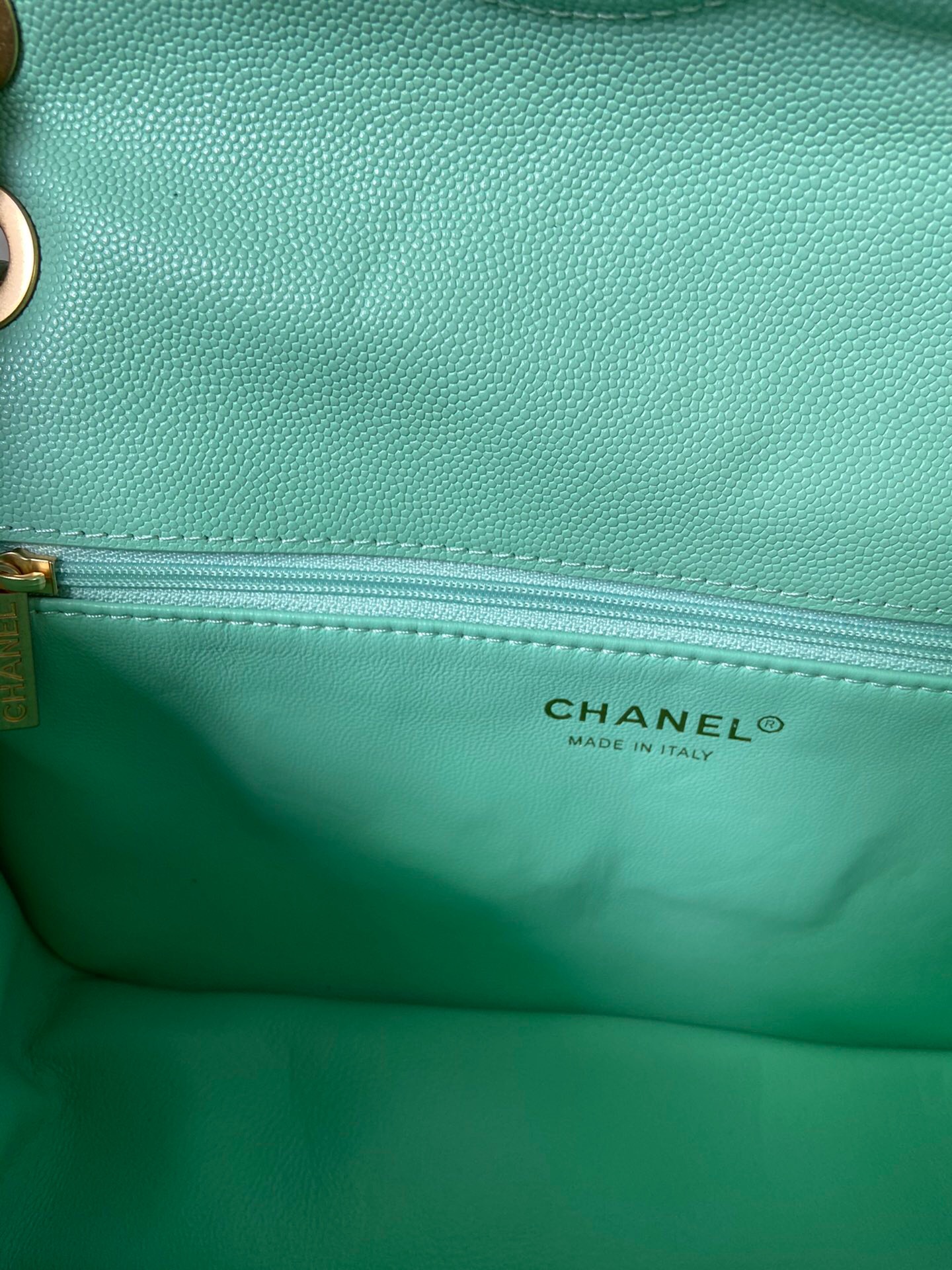 Chanel flap bag Grained Calfskin AS2358 light green