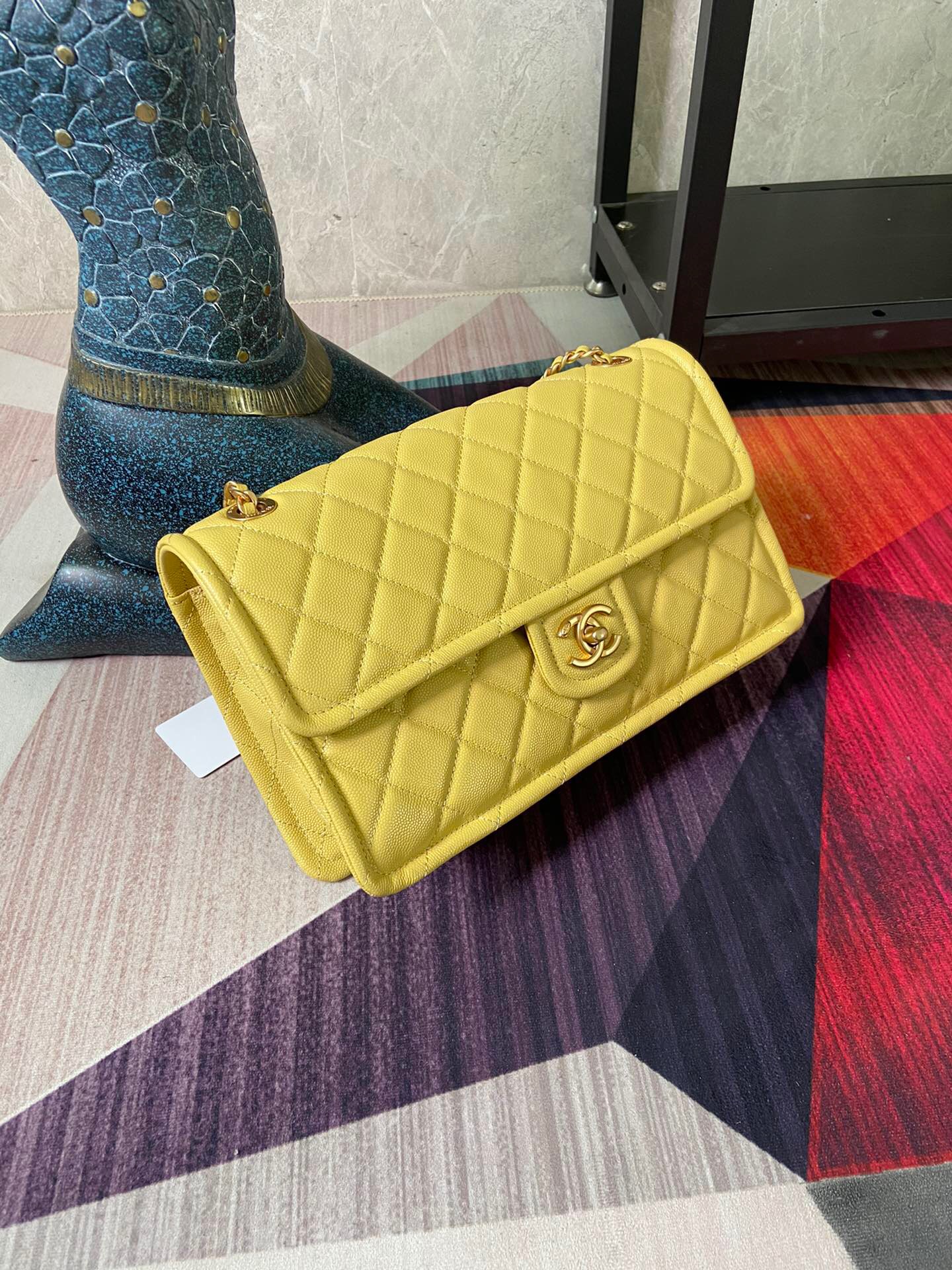 Chanel flap bag Grained Calfskin AS2358 yellow