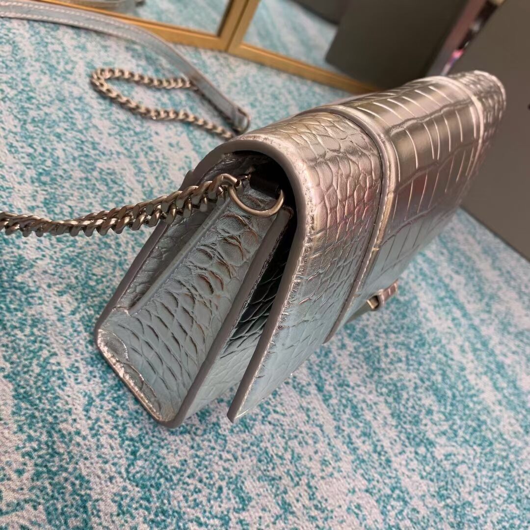 Balenciaga HOURGLASS CHAIN BAG B164497 Silver