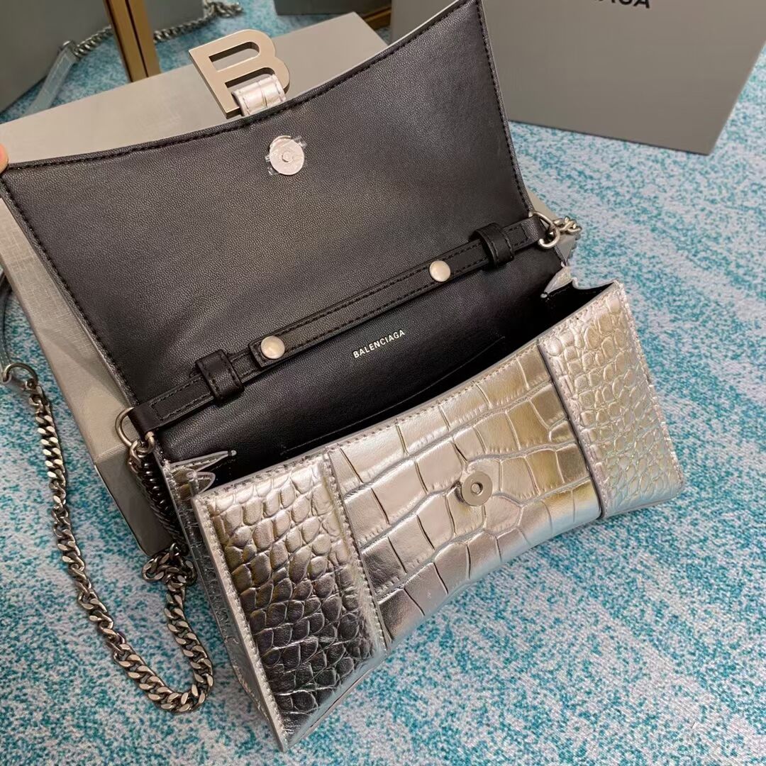 Balenciaga HOURGLASS CHAIN BAG B164497 Silver