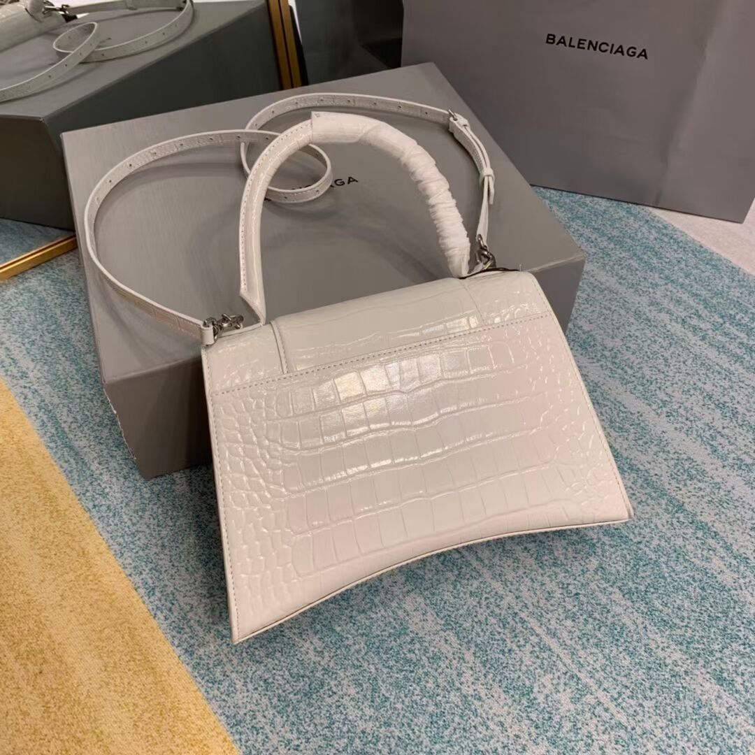 Balenciaga HOURGLASS MEDIUM TOP HANDLE BAG B108892E white