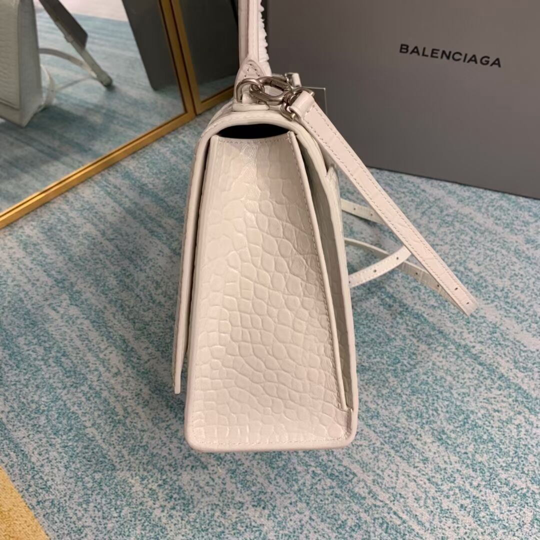 Balenciaga HOURGLASS MEDIUM TOP HANDLE BAG B108892E white