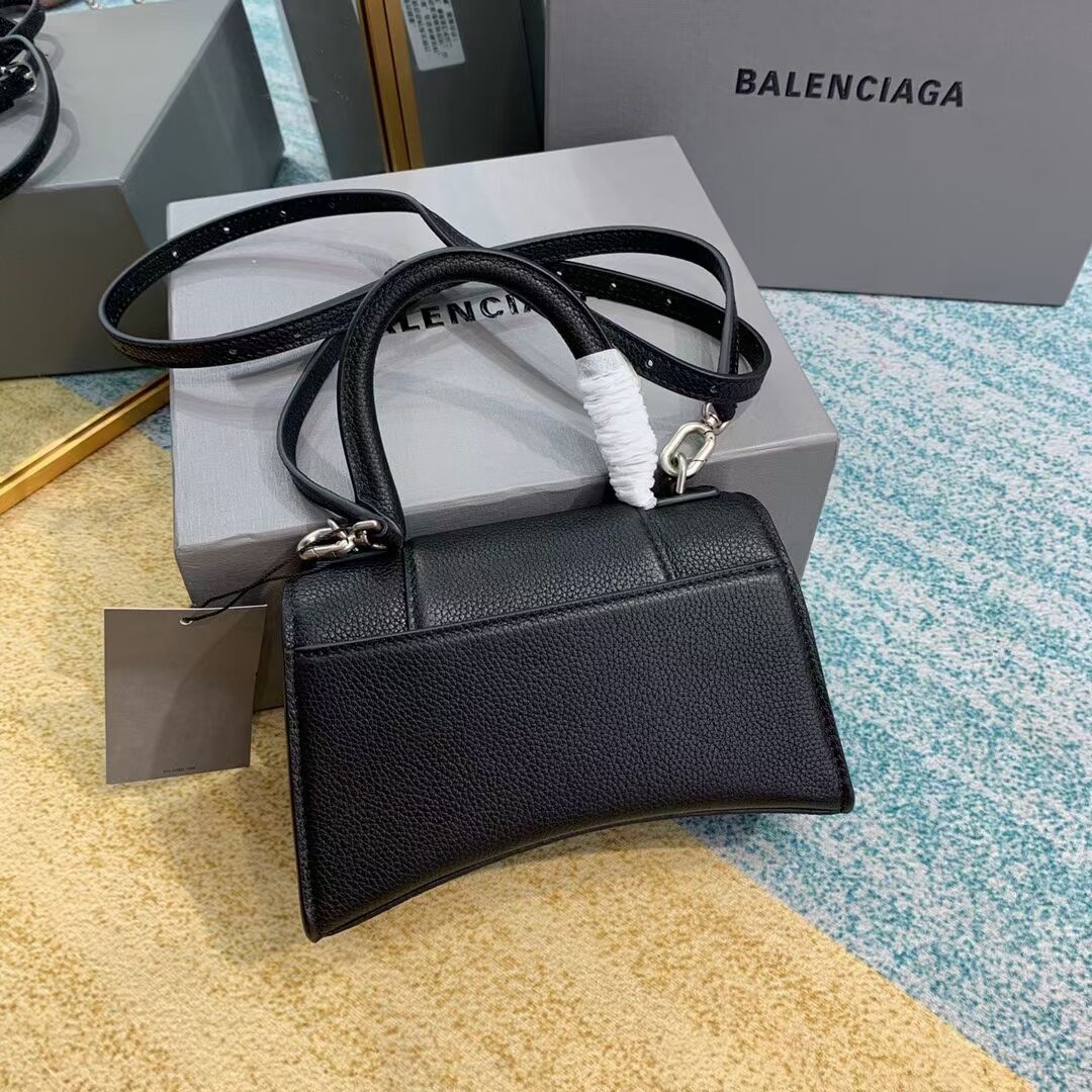 Balenciaga HOURGLASS XS TOP HANDLE BAG Grained calsfkin B108896 black