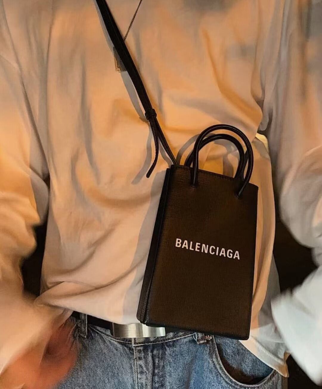 Balenciaga Original Leather Mini Shopper Bag B152865 black