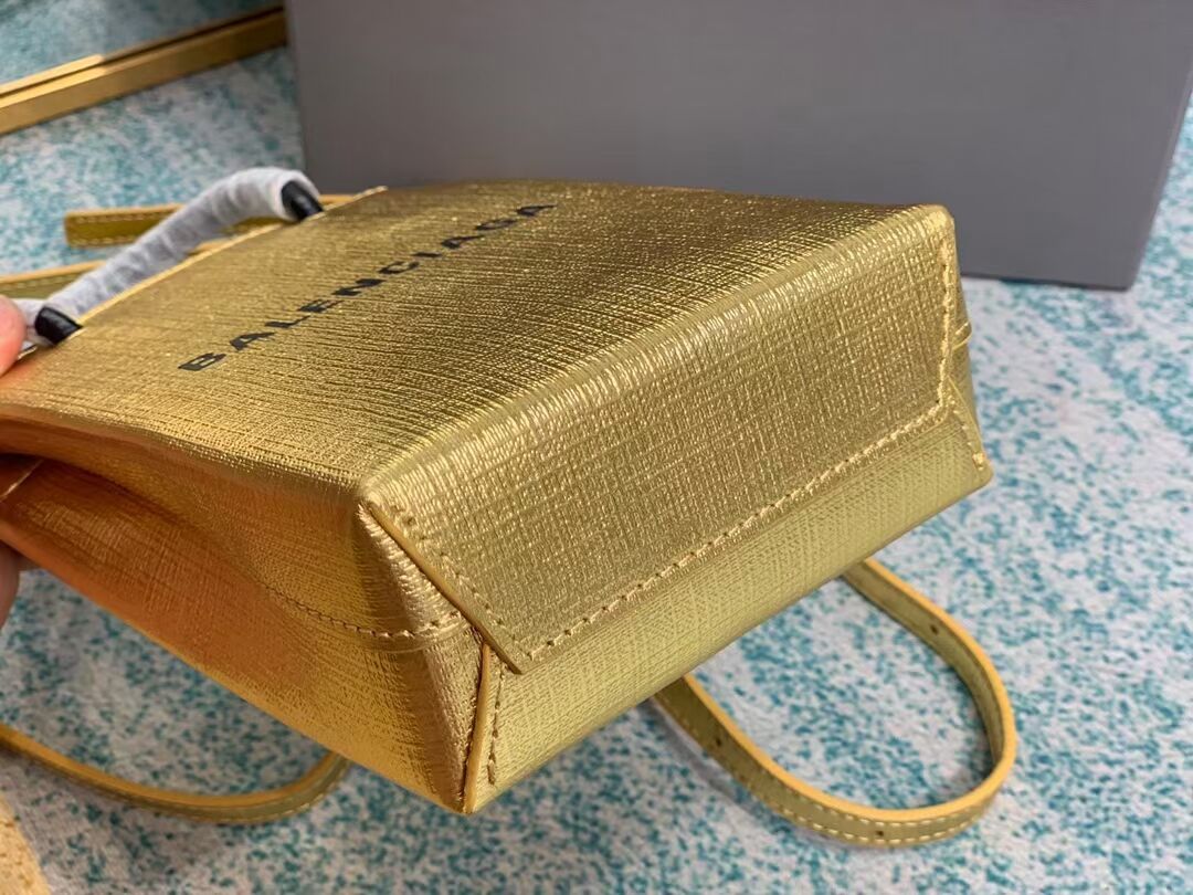 Balenciaga Original Leather Mini Shopper Bag B152865 gold