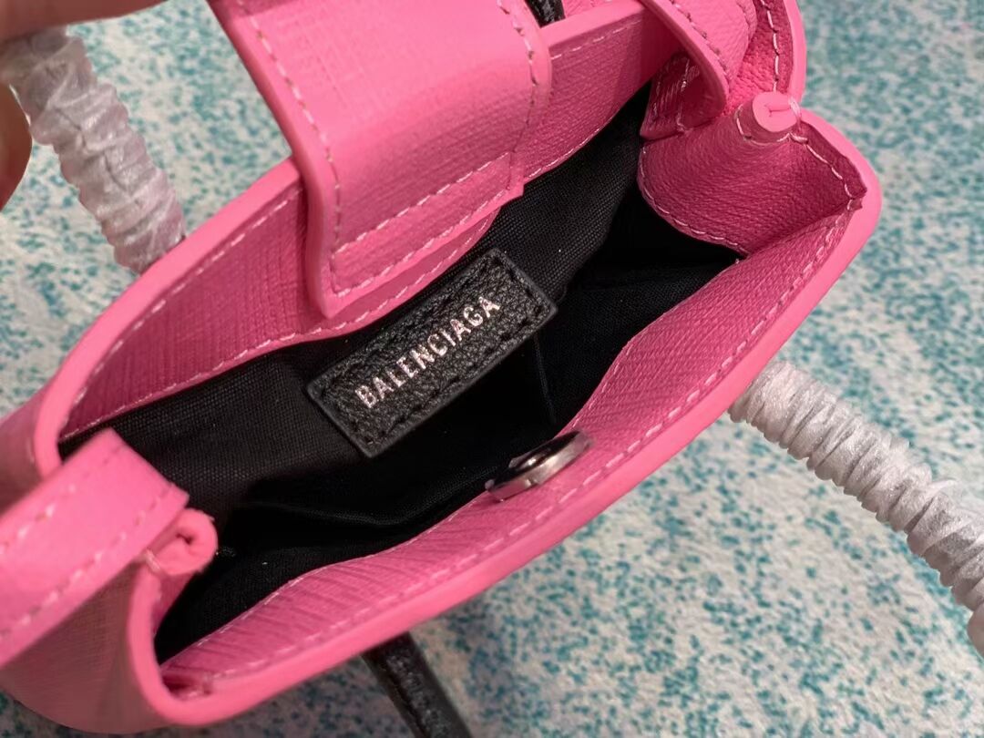 Balenciaga Original Leather Mini Shopper Bag B152865 pink&black