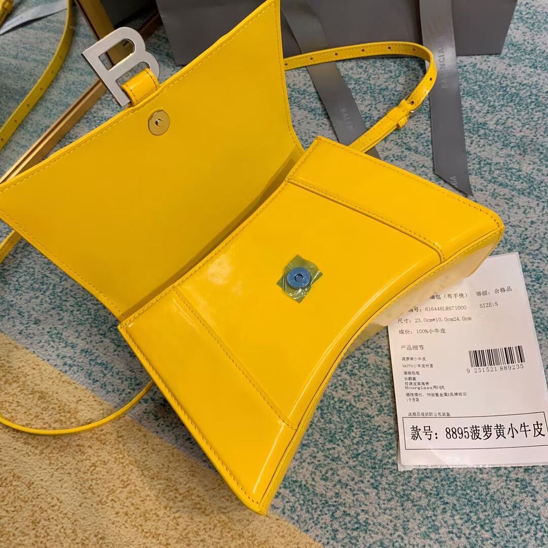 Balenciaga HOURGLASS SMALL TOP HANDLE BAG B108895-1 yellow