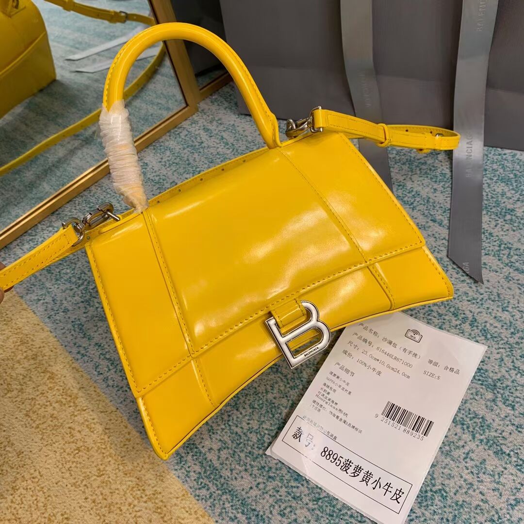 Balenciaga HOURGLASS SMALL TOP HANDLE BAG B108895-1 yellow