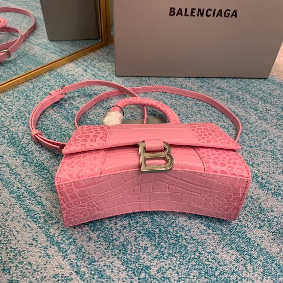 Balenciaga Hourglass XS Top Handle Bag 28331S LIGHT ROSE