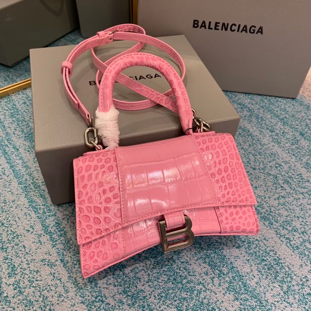 Balenciaga Hourglass XS Top Handle Bag 28331S LIGHT ROSE