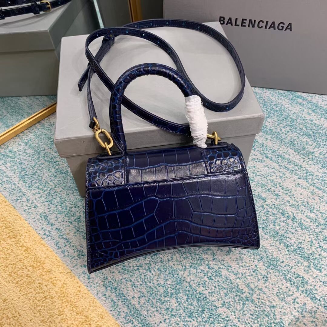 Balenciaga Hourglass XS Top Handle Bag 28331S dark blue