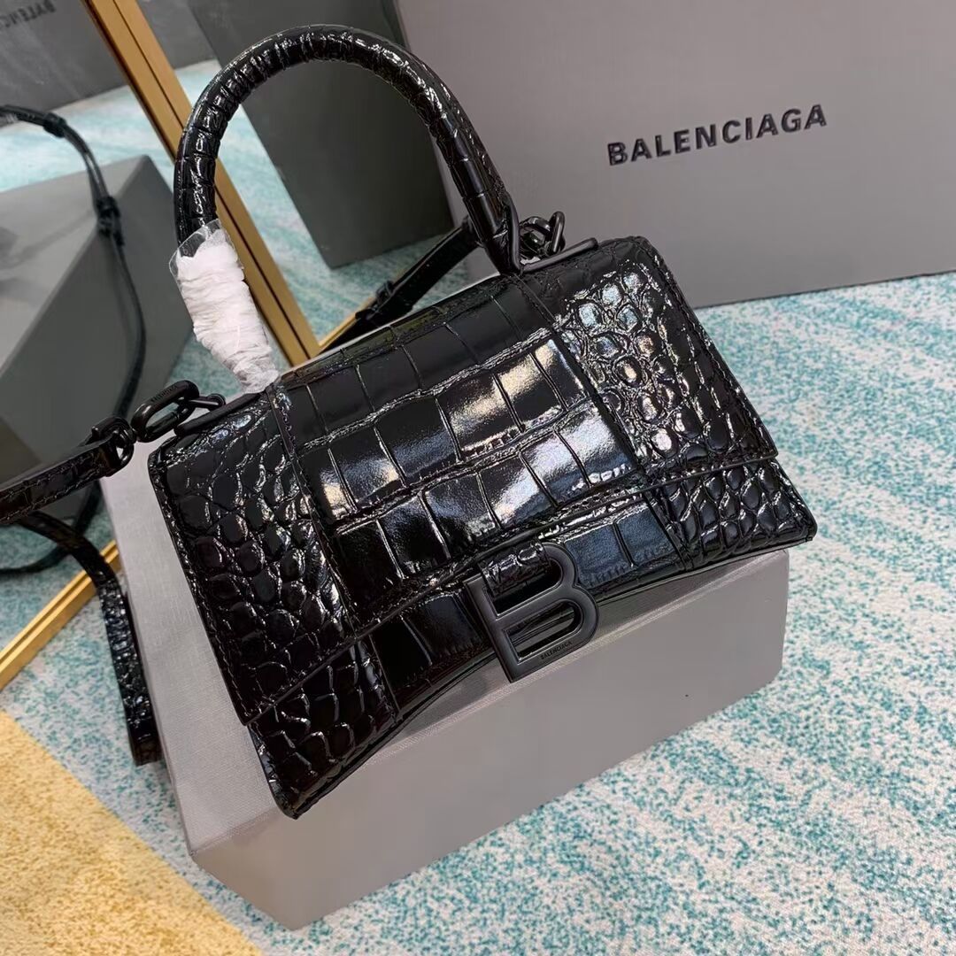 Balenciaga Hourglass XS Top Handle Bag 28331SF black