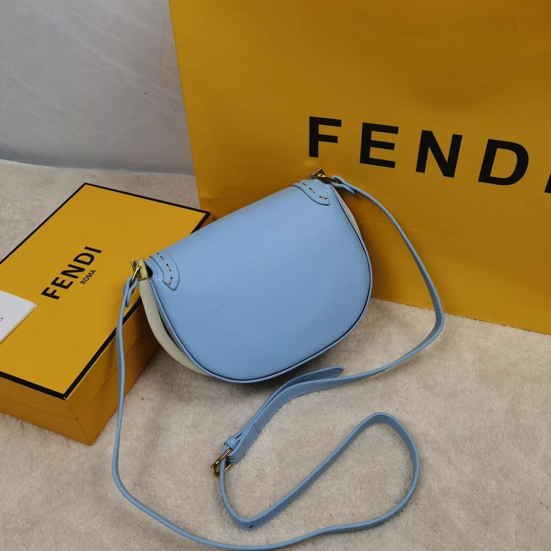 FENDI MOONLIGHT leather bag 8BT346A light blue