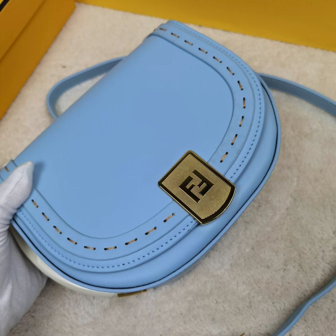 FENDI MOONLIGHT leather bag 8BT346A light blue