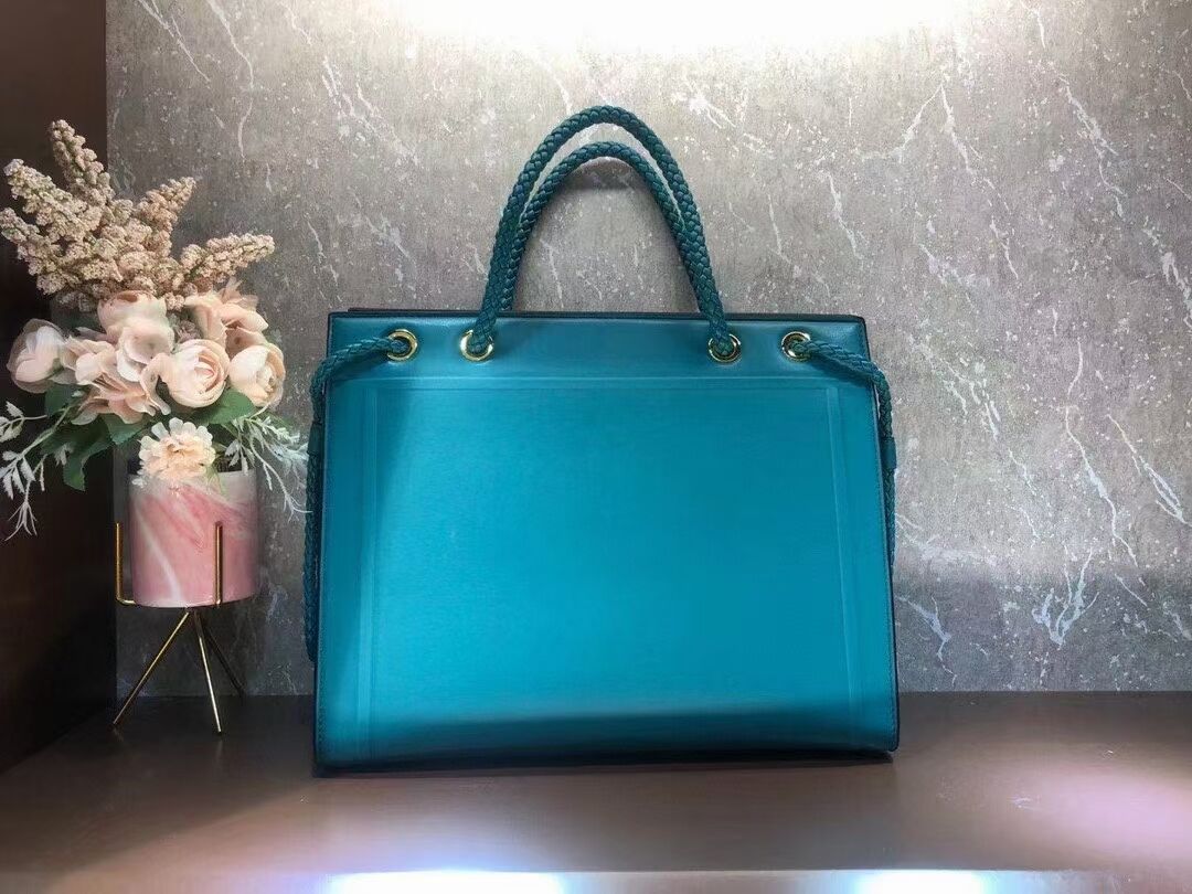 FENDI PACK MEDIUM SHOPPING BAG leather bag F1508 blue