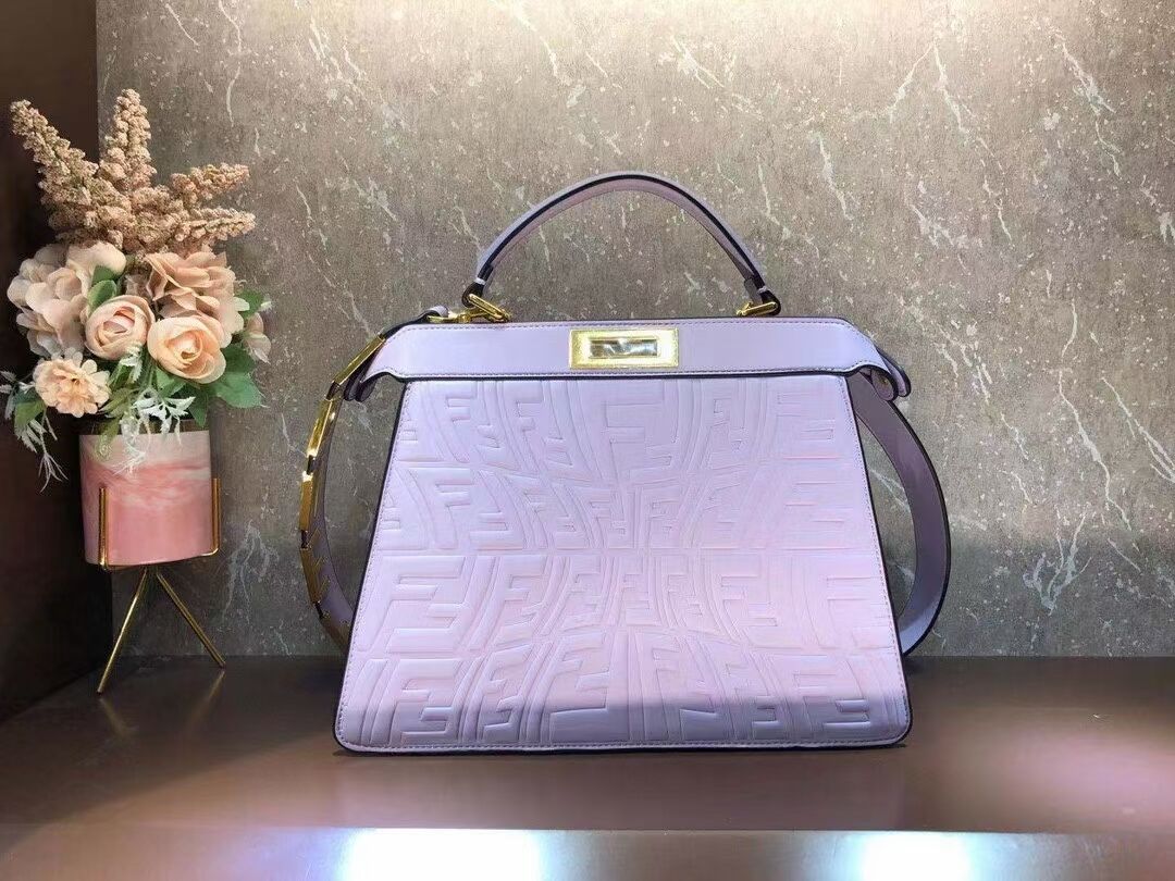 FENDI PEEKABOO ICONIC ESSENTIALLY leather bag F1519 Lavender