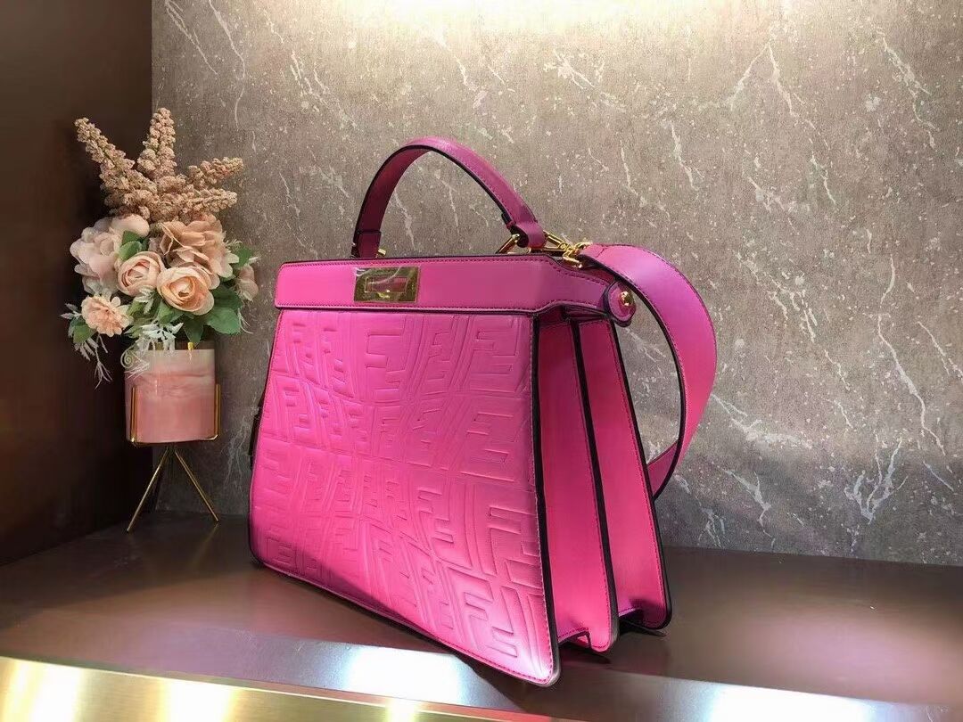 FENDI PEEKABOO ICONIC ESSENTIALLY leather bag F1519 rose 