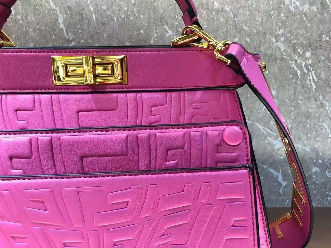 FENDI PEEKABOO ICONIC ESSENTIALLY leather bag F1519 rose 