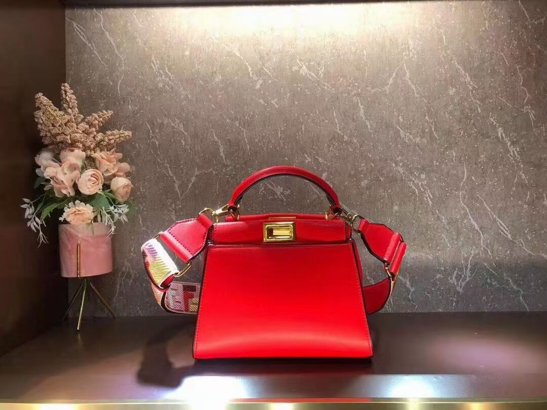 FENDI PEEKABOO ISEEU SMALL leather bag F1615 red