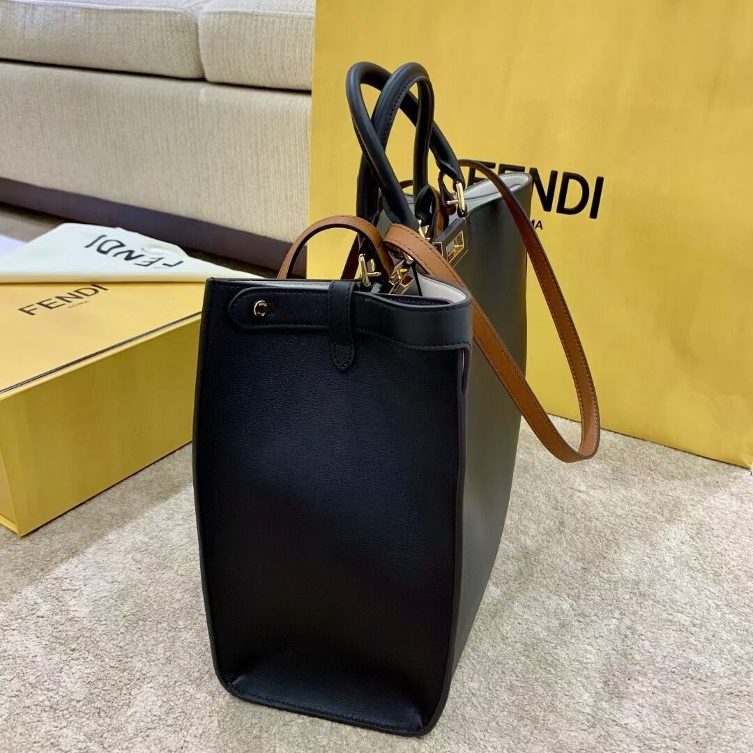 FENDI PEEKABOO X-TOTE leather bag F1527 black