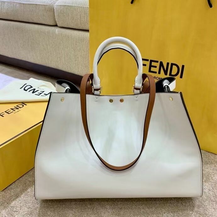 FENDI PEEKABOO X-TOTE leather bag F1527 white