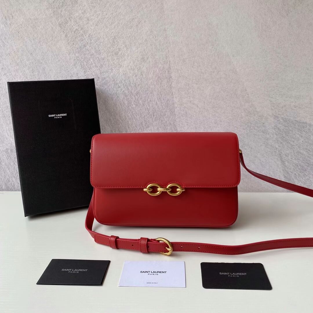 YSL LE MAILLON SATCHEL IN SMOOTH LEATHER 6497952 red