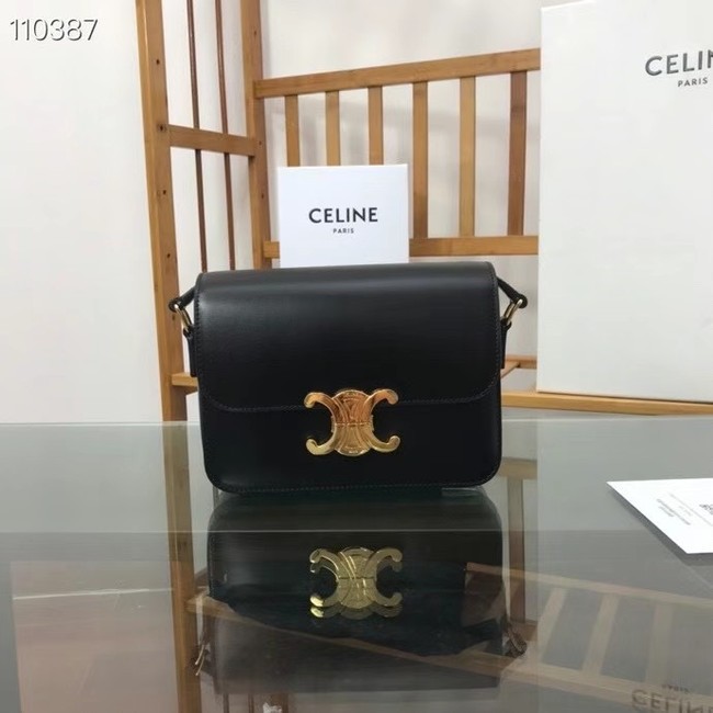 Celine TEEN TRIOMPHE BAG IN SHINY CALFSKIN MINERAL 188423 black