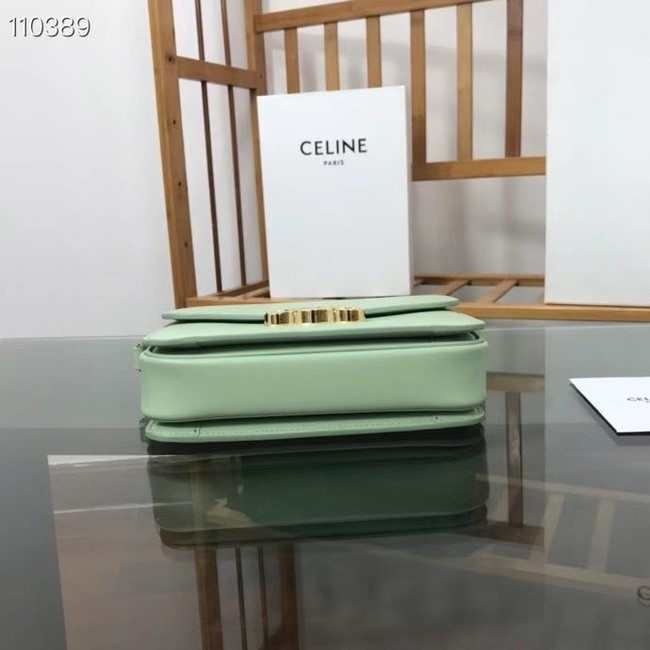 Celine TEEN TRIOMPHE BAG IN SHINY CALFSKIN MINERAL 188423 light green