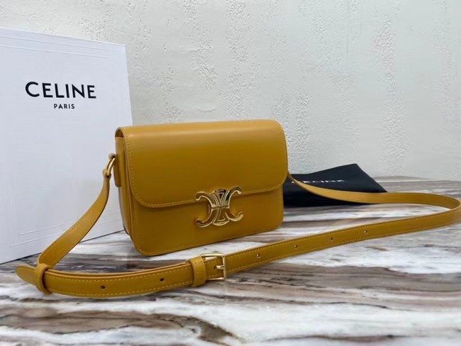 Celine TEEN TRIOMPHE BAG IN SHINY CALFSKIN MINERAL 188423 yellow