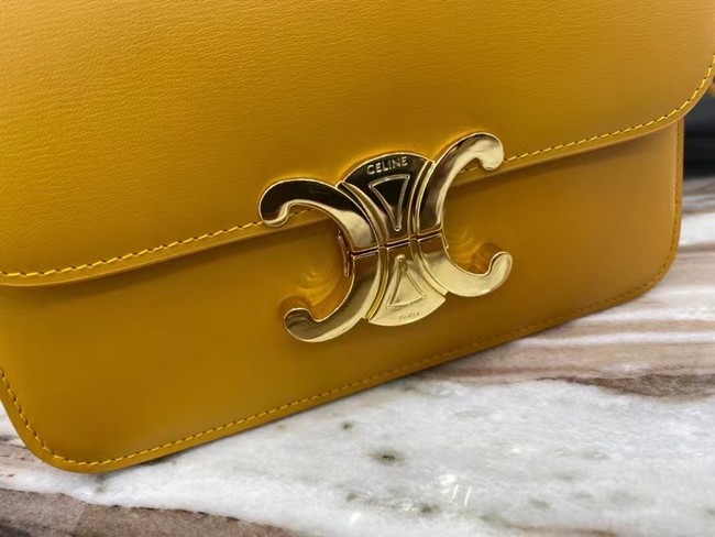 Celine TEEN TRIOMPHE BAG IN SHINY CALFSKIN MINERAL 188423 yellow