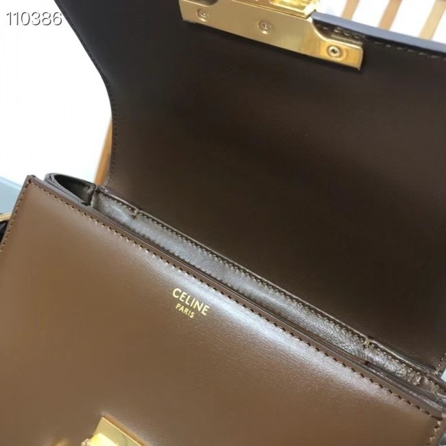 Celine TEEN TRIOMPHE BAG IN SHINY CALFSKIN MINERAL 188423 Khaki