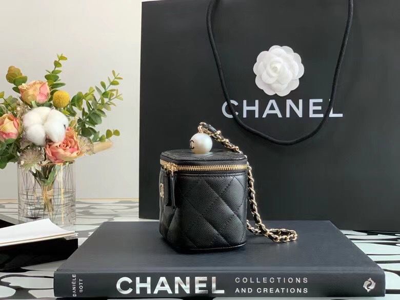 Chanel Original Caviar Leather Cosmetic Bag AP2195 Black