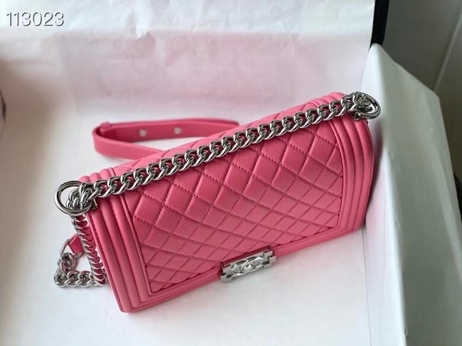 Chanel Boy Flap Original Caviar Leather Shoulder  Bag A67086 rose