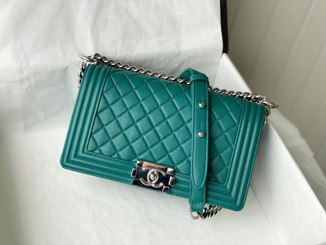 Chanel Le Boy Flap Shoulder Bag Original Leather A67086 green