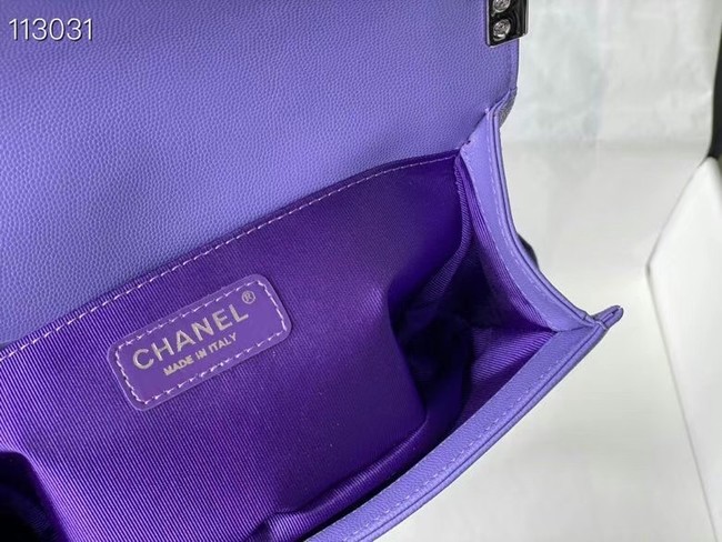 Chanel Le Boy Flap Shoulder Bag Original Leather A67086 purple