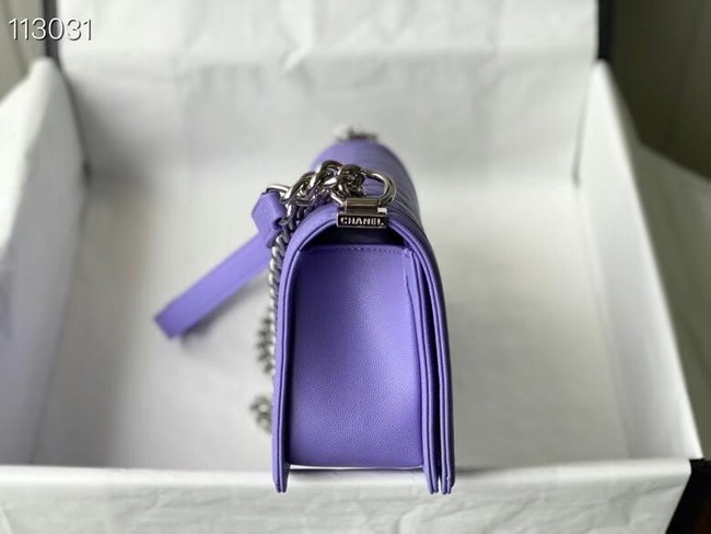 Chanel Le Boy Flap Shoulder Bag Original Leather A67086 purple