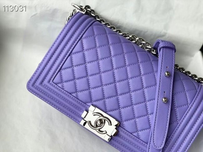 Chanel Le Boy Flap Shoulder Bag Original Leather A67086 purple