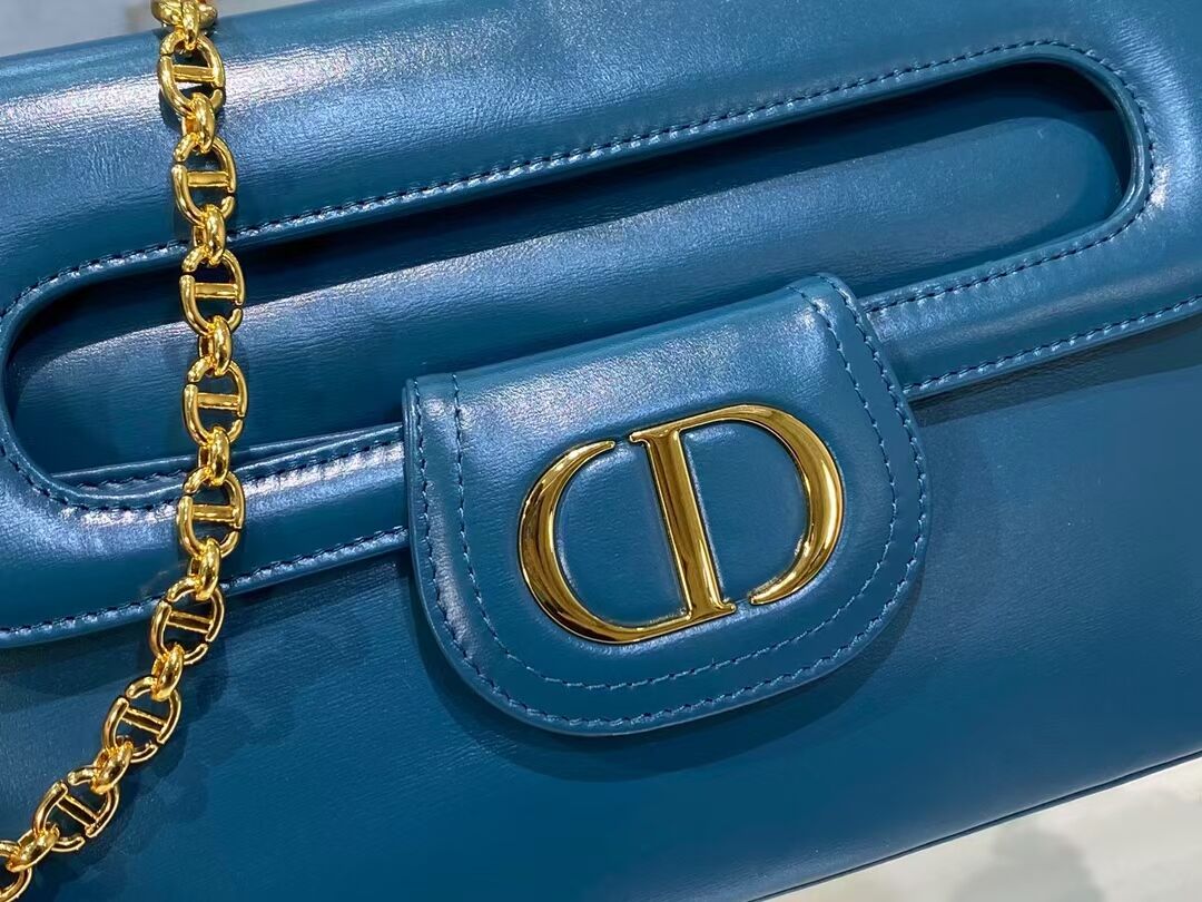 DIOR MEDIUM DIORDOUBLE BAG Gradient Calfskin M8641U Deep Ocean Blue Smooth