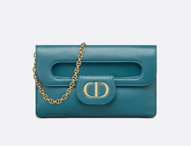 DIOR MEDIUM DIORDOUBLE BAG Gradient Calfskin M8641U Deep Ocean Blue Smooth