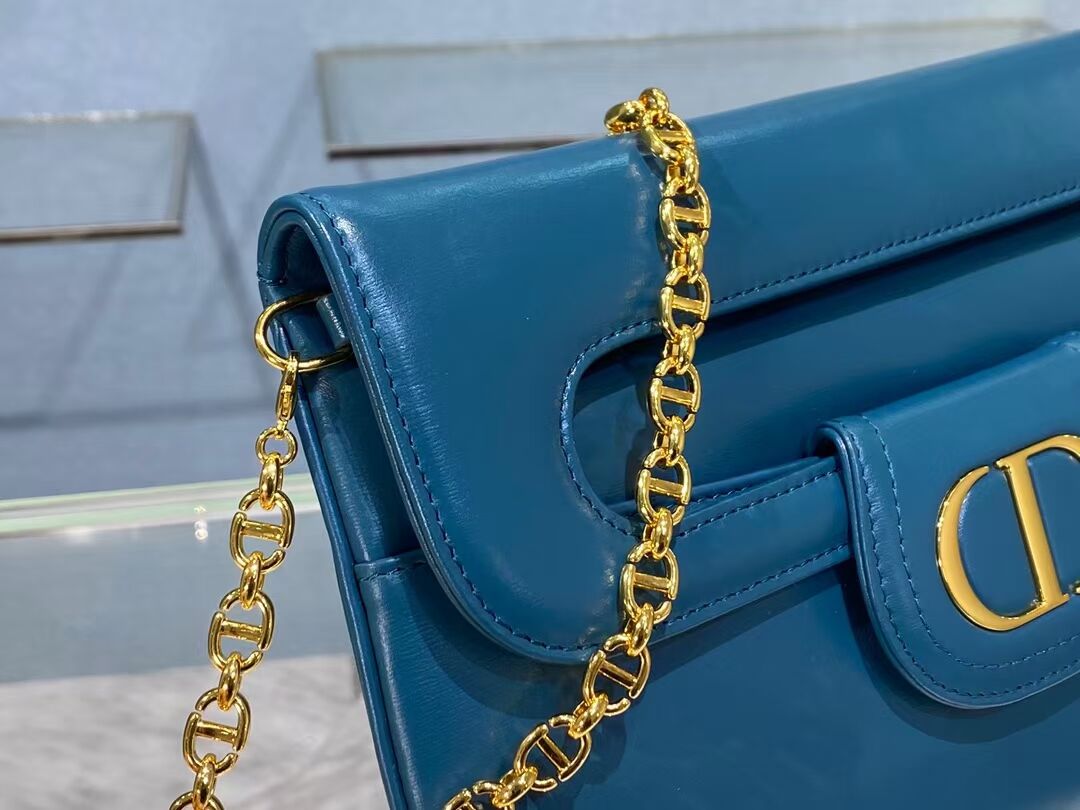 DIOR MEDIUM DIORDOUBLE BAG Gradient Calfskin M8641U Deep Ocean Blue Smooth