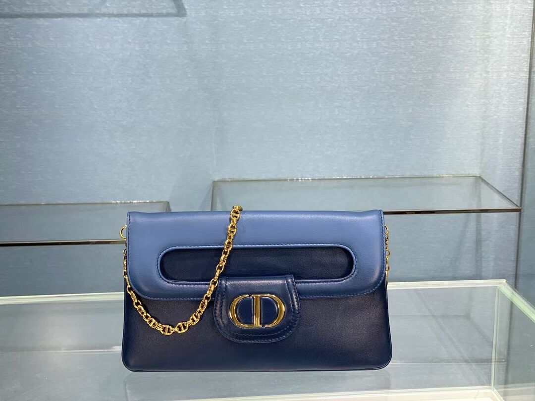 DIOR MEDIUM DIORDOUBLE BAG Gradient Calfskin M8641U Indigo Blue