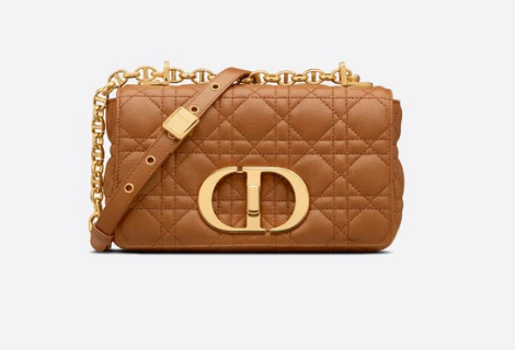 Dior SMALL DIOR CARO BAG Soft Cannage Calfskin M9241 Cognac-Colored