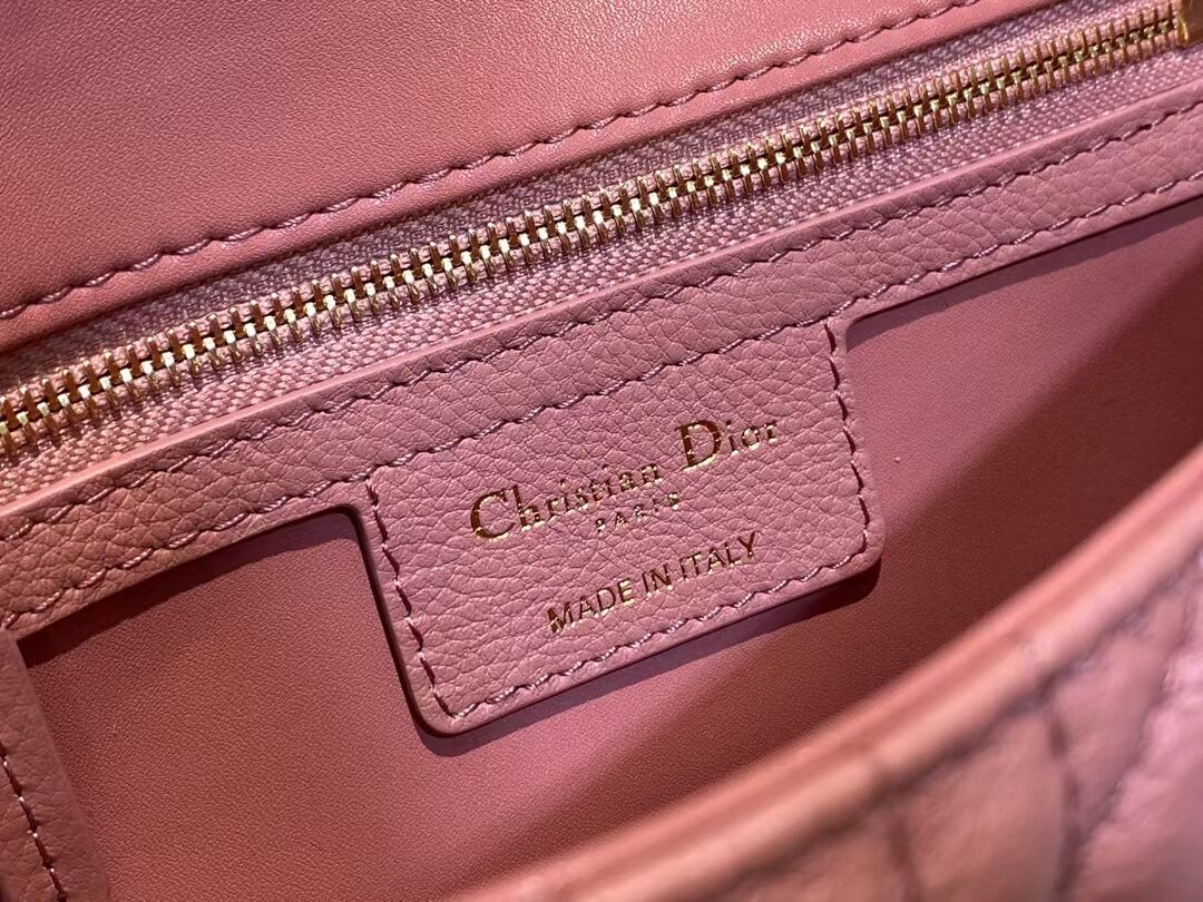 Dior SMALL DIOR CARO BAG Soft Cannage Calfskin M9241 pink