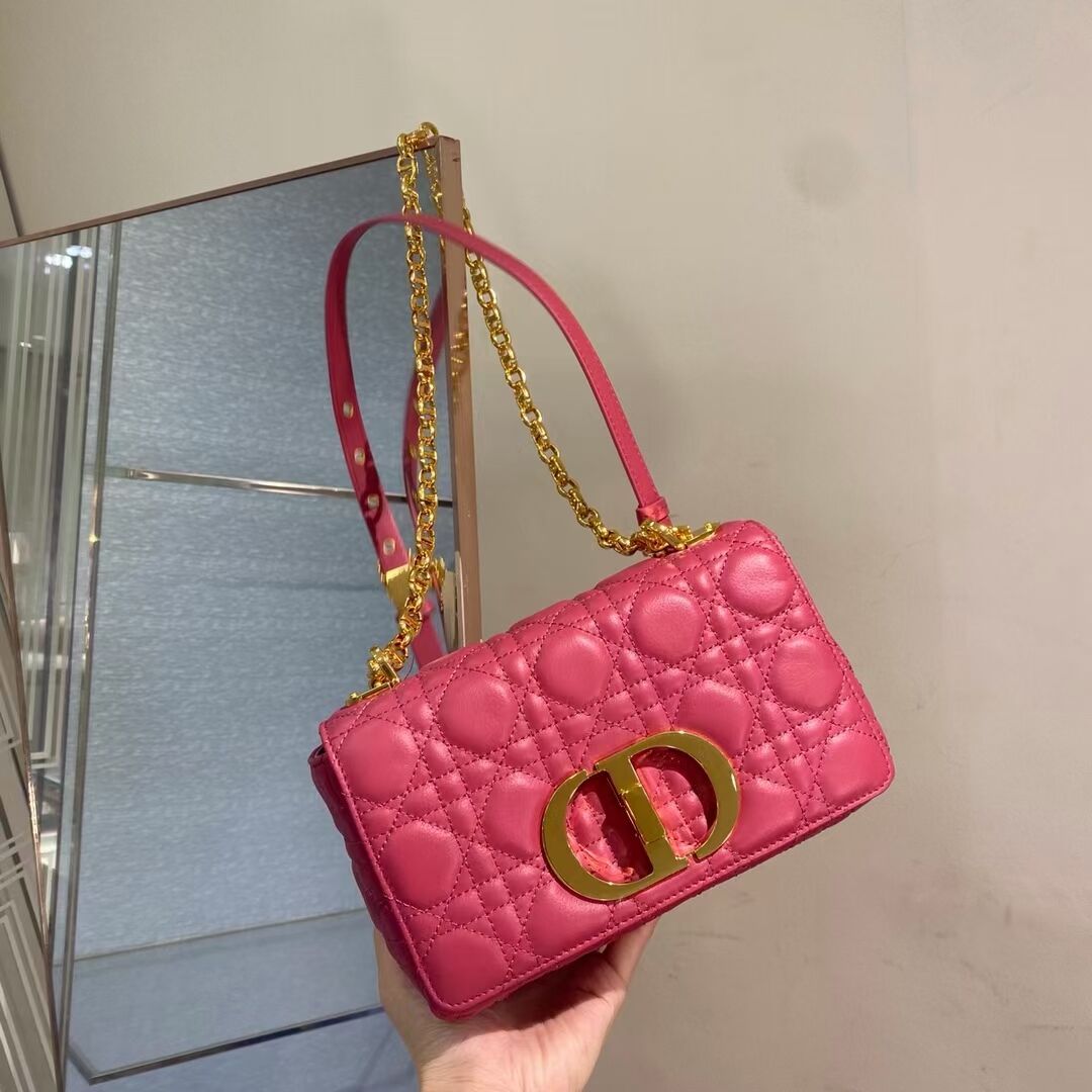 Dior SMALL DIOR CARO BAG Soft Cannage Calfskin M9241 rose