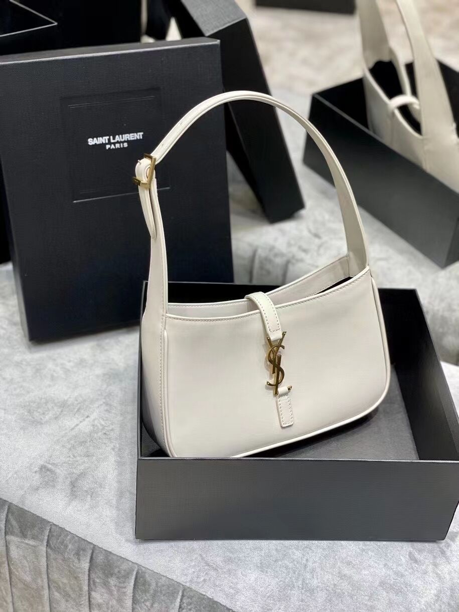 YSL TOP HANDLE BAG IN SHINY LEATHER Y687228 white