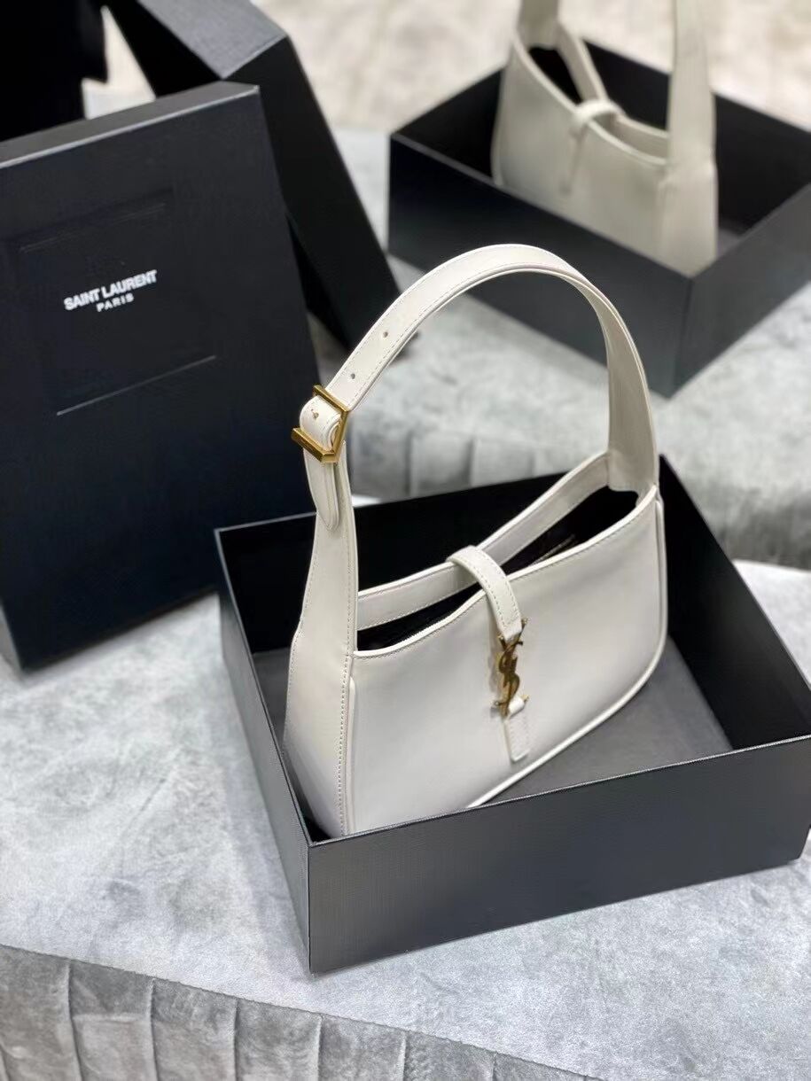 YSL TOP HANDLE BAG IN SHINY LEATHER Y687228 white