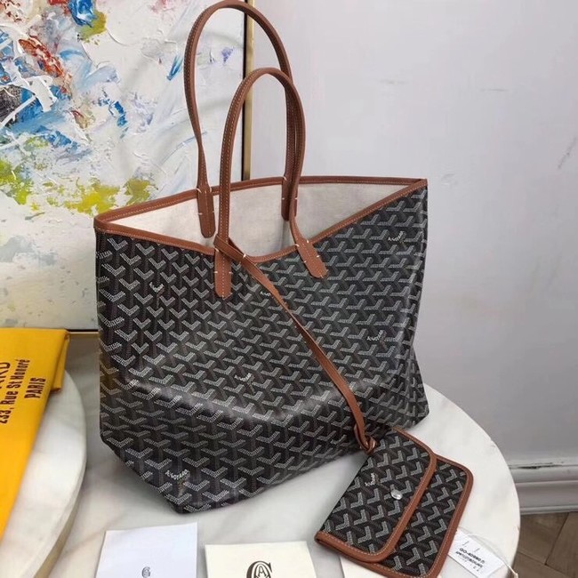 Goyard Calfskin Leather Tote Bag 20207 black&brown